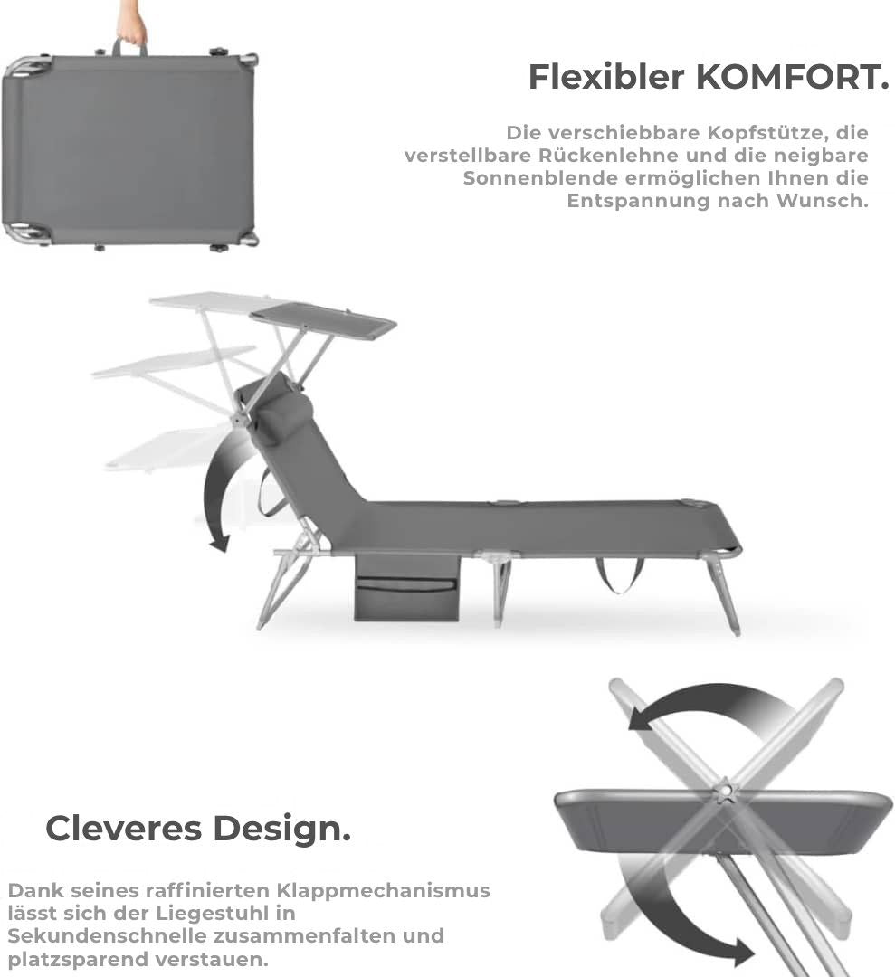 2er-Set neigbare Liegestühle
