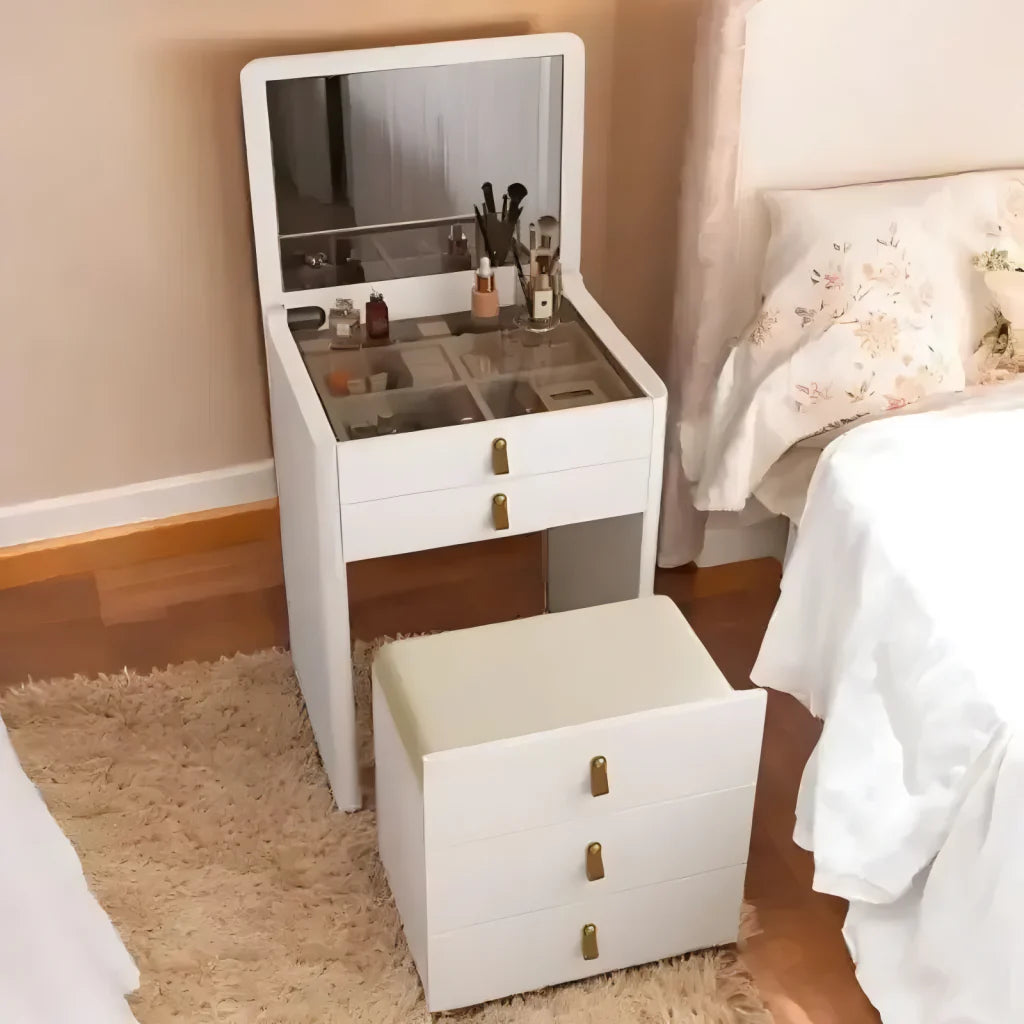 Ivory – Frisiertisch mit klappbarem Spiegel