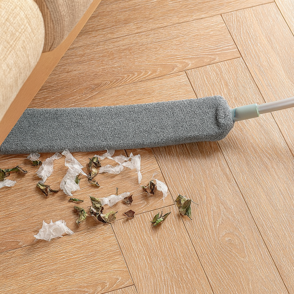 Ultraflacher Teleskopstaubwedel für schwer zugängliche Stellen