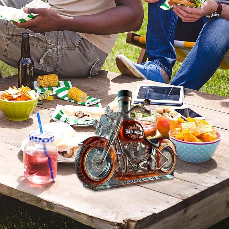 Bouteille de vin créative en verre pour moto