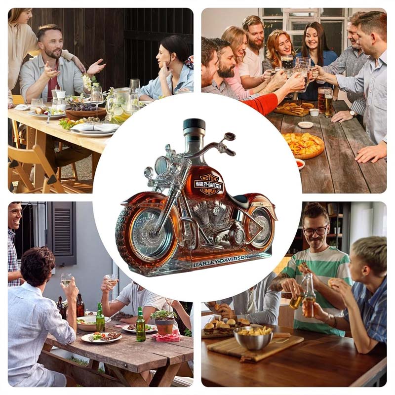 Bouteille de vin créative en verre pour moto