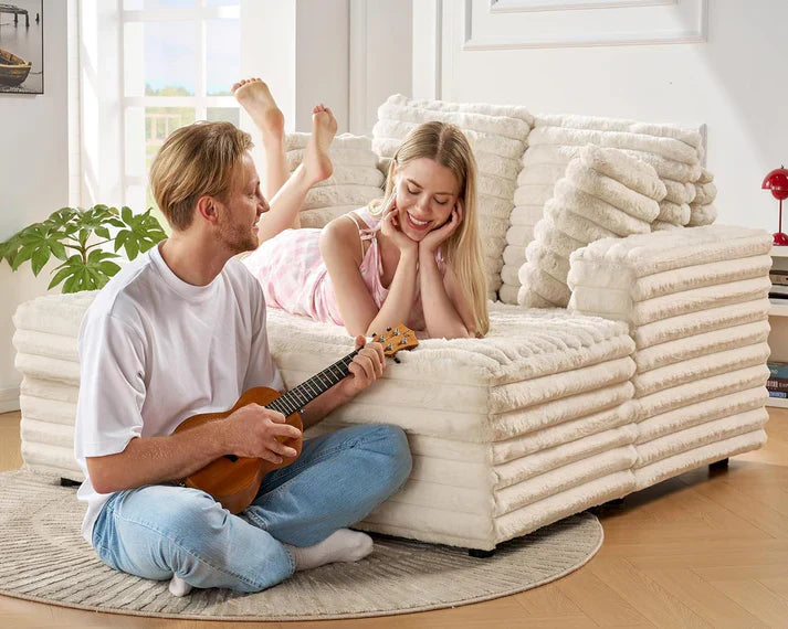 DreamLounge® XL – Selbstaufblasendes Sofa aus Wildleder