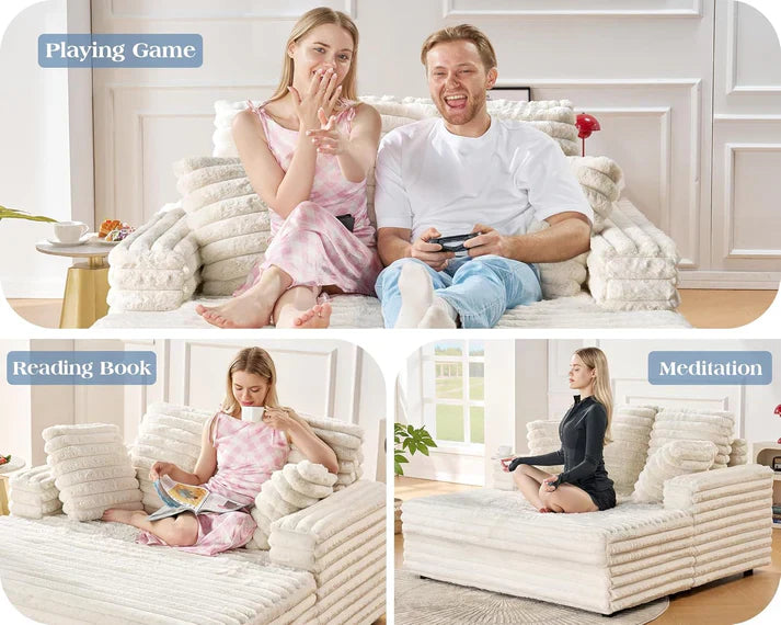 DreamLounge® XL – Selbstaufblasendes Sofa aus Wildleder