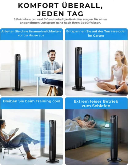 Midea - Schlanker Säulenventilator mit Fernbedienung