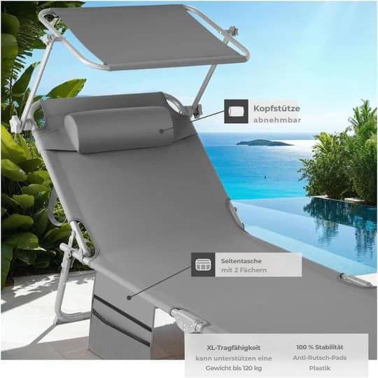 2er-Set neigbare Liegestühle