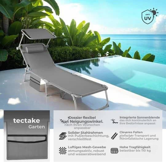 2er-Set neigbare Liegestühle