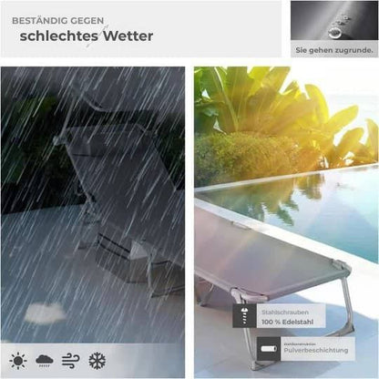 2er-Set neigbare Liegestühle