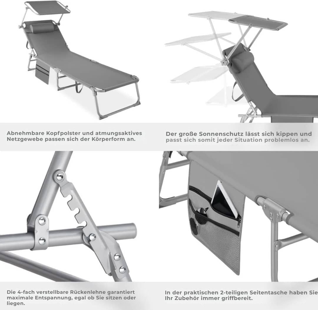 2er-Set neigbare Liegestühle