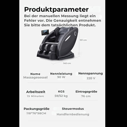 Massagestuhl A5 – Wärmetherapie, KI-Steuerung, Zero Gravity & Touchscreen