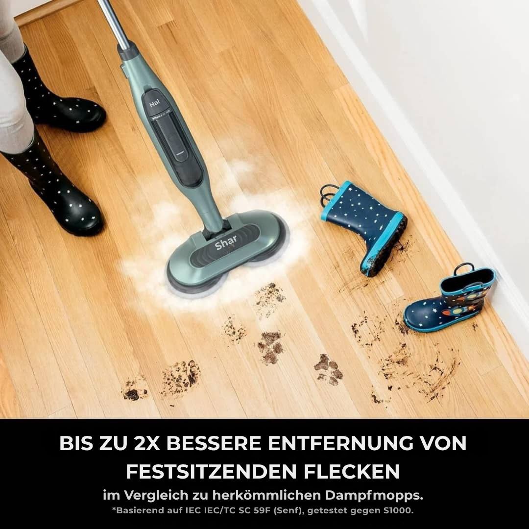 Shark® Dampf- & Scheuermopp – All-in-One mit LED, XL-Tank & 8 Pads
