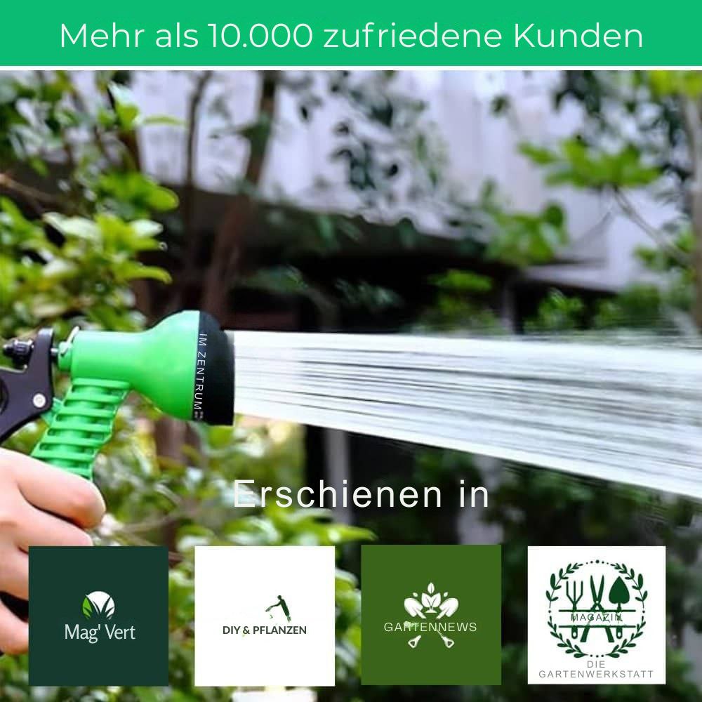 Aquaflex｜Ausziehbarer Gartenschlauch｜8 Hochdruck-Sprühmodi