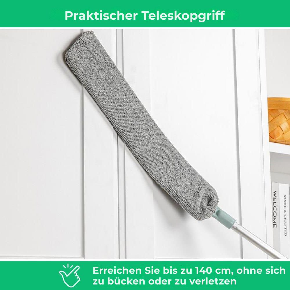 Ultraflacher Teleskopstaubwedel für schwer zugängliche Stellen