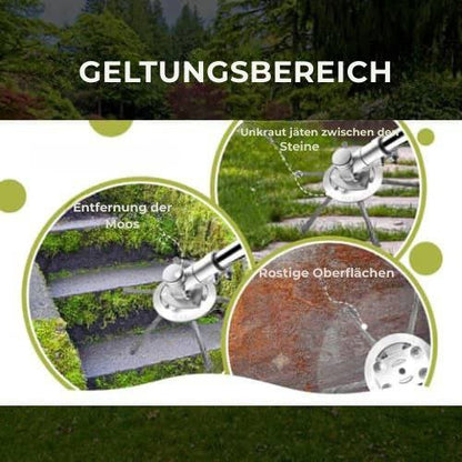 Der Rasenmäherkopf hat 6 mit widerstandsfähigem Stahldraht verflochtene Zinken.