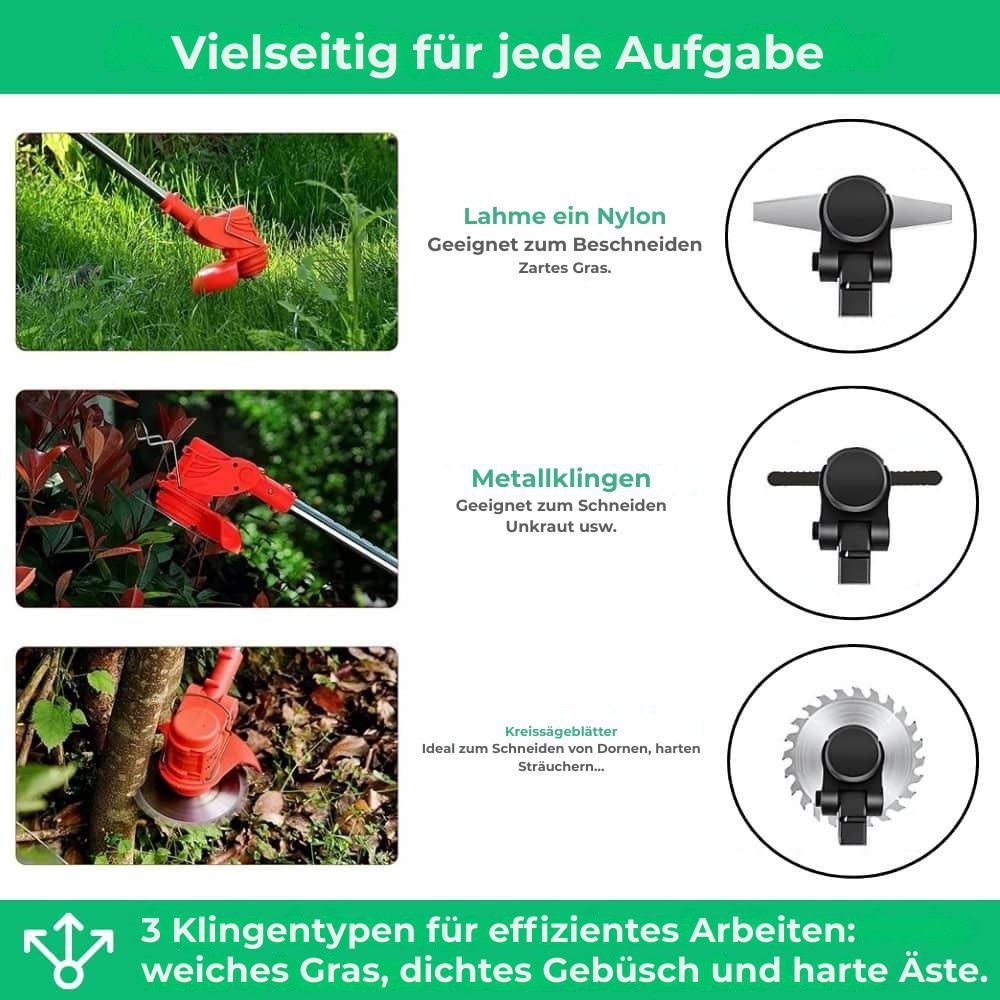 D80 PRO Akku-Freischneider mit hoher Leistung – zum Schneiden von Gras, Sträuchern und dicken Ästen