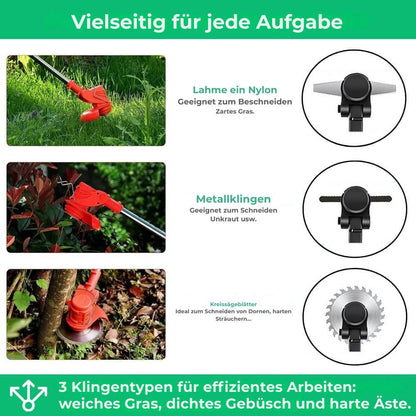 D80 PRO Akku-Freischneider mit hoher Leistung – zum Schneiden von Gras, Sträuchern und dicken Ästen