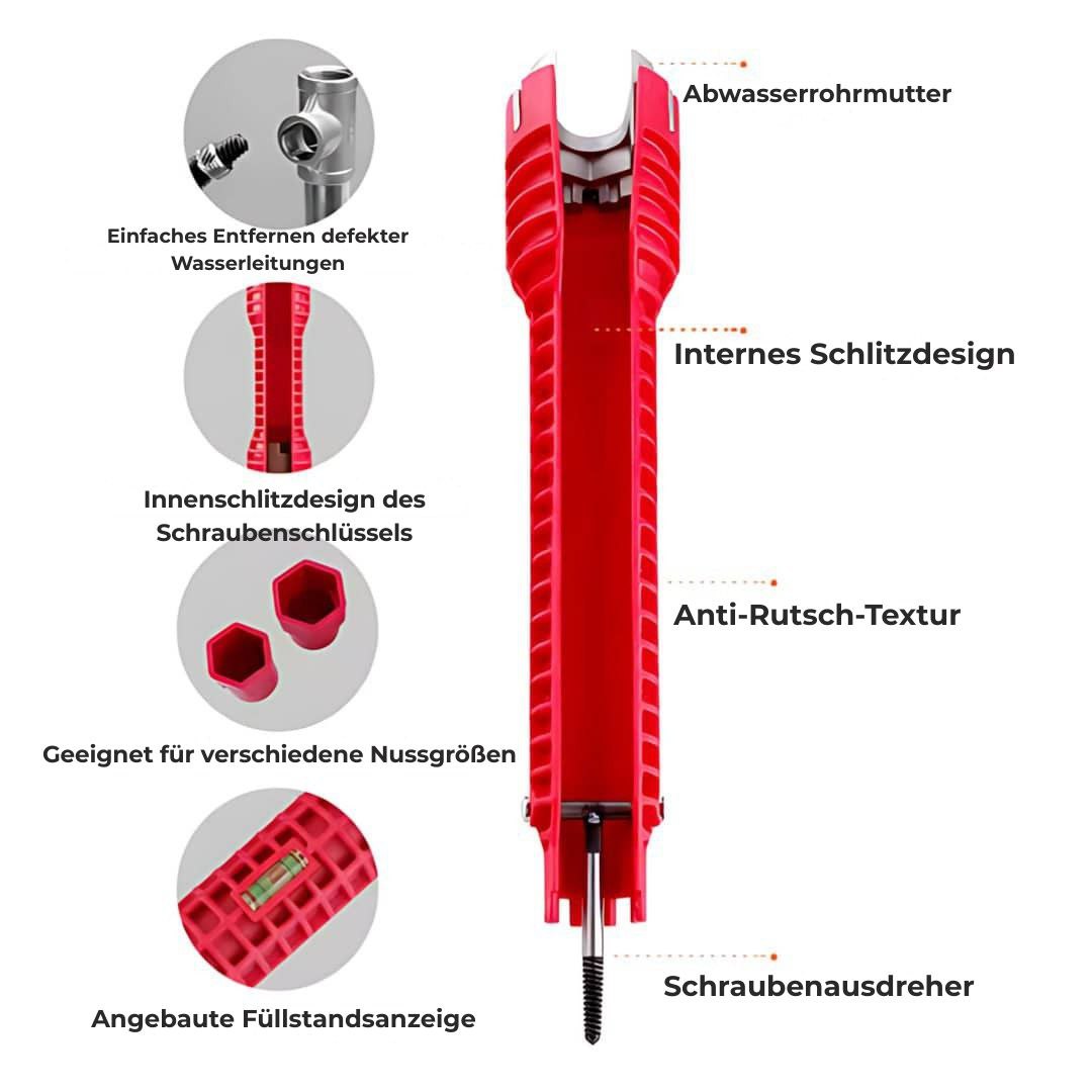 SinkWrench 1+1 GRATIS: Multifunktional Einfach Zu Bedienen Küchenspüle Schraubenschlüssel