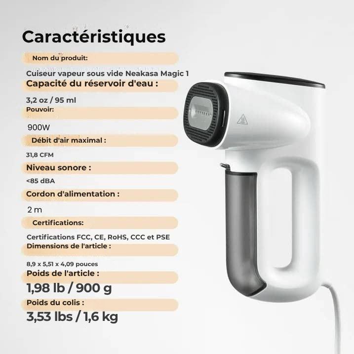 STEAMIFY™ Fer à vapeur professionnel avec fonction d’aspiration – Plus de plis en quelques secondes