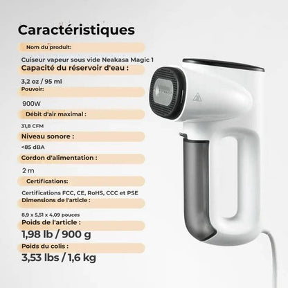 STEAMIFY™ Fer à vapeur professionnel avec fonction d’aspiration – Plus de plis en quelques secondes